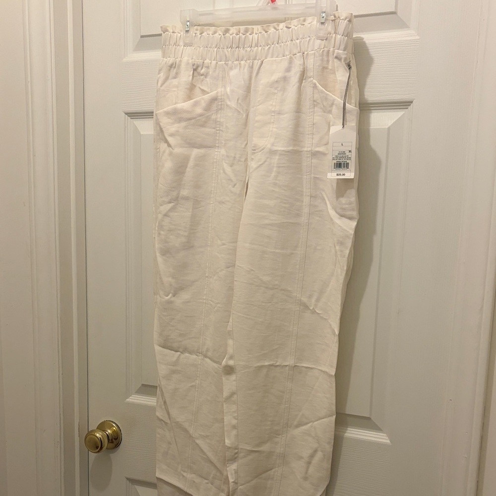 a new day Ivory Elastic Waist Wide Leg Pants